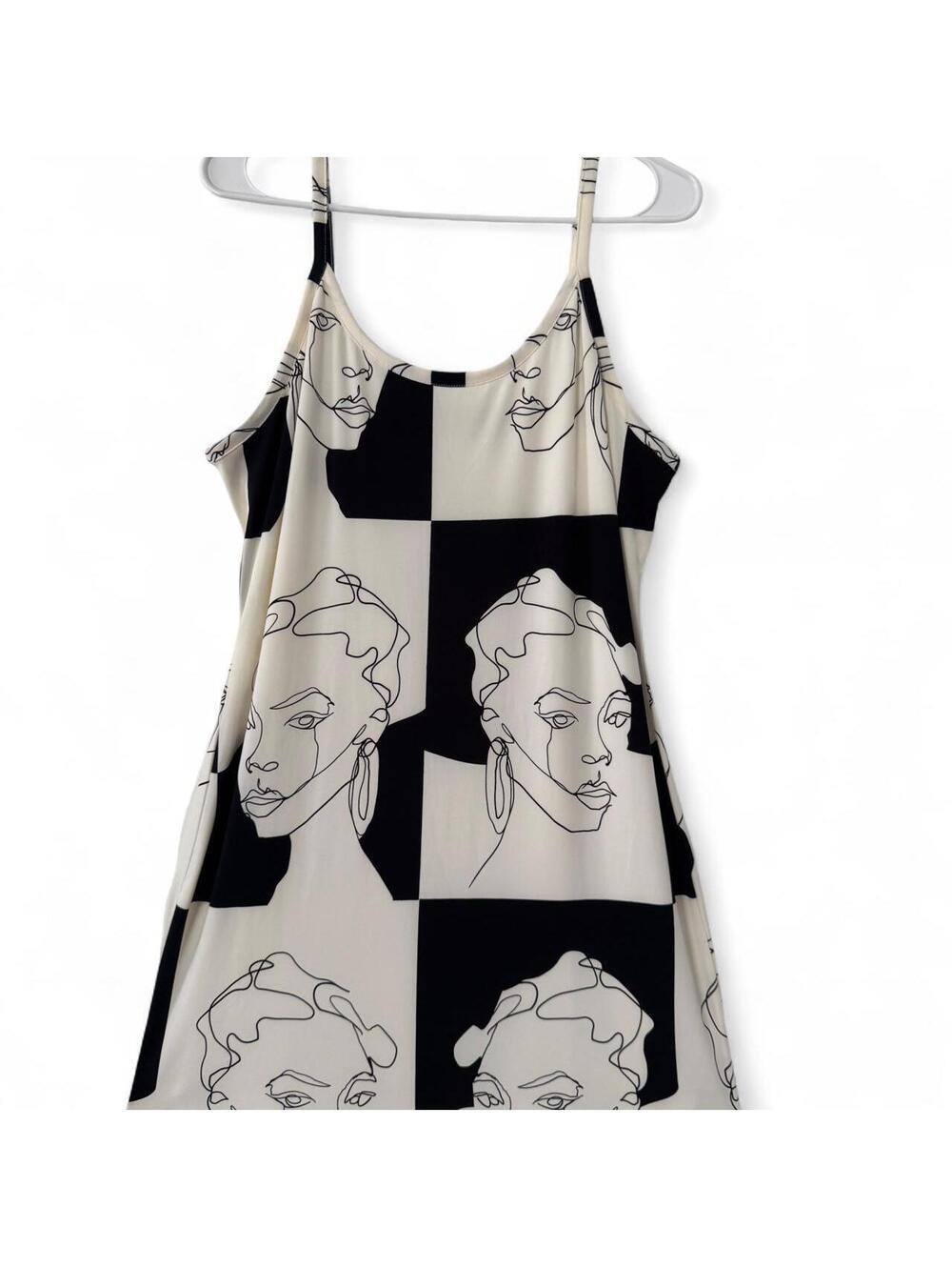 Gabrielle Union Abstract Color Block Black & White Party Dress Plus Size 0